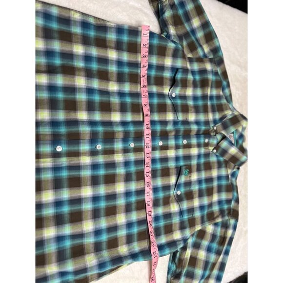 Cinch plaid button up western rodeo shirt mens size large - Picture 4 of 6